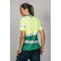 Camiseta alta visibilidad MUJER KINGSMANN STARLIGHT manga corta, Verde con... 4