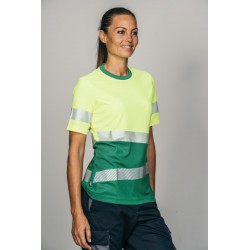 Camiseta alta visibilidad MUJER KINGSMANN STARLIGHT manga corta, Verde con... 5