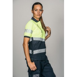 Polo alta visibilidad MUJER KINGSMANN STARLIGHT manga corta, Azul Marino con... 4