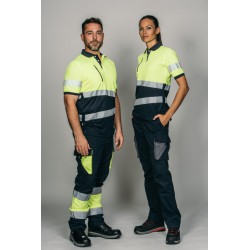 Polo alta visibilidad MUJER KINGSMANN STARLIGHT manga corta, Azul Marino con... 8