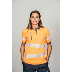 Polo alta visibilidad MUJER KINGSMANN STARLIGHT manga corta 100% Poliéster,...