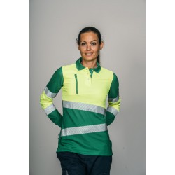 Polo alta visibilidad MUJER KINGSMANN STARLIGHT manga larga 100% Poliéster,...