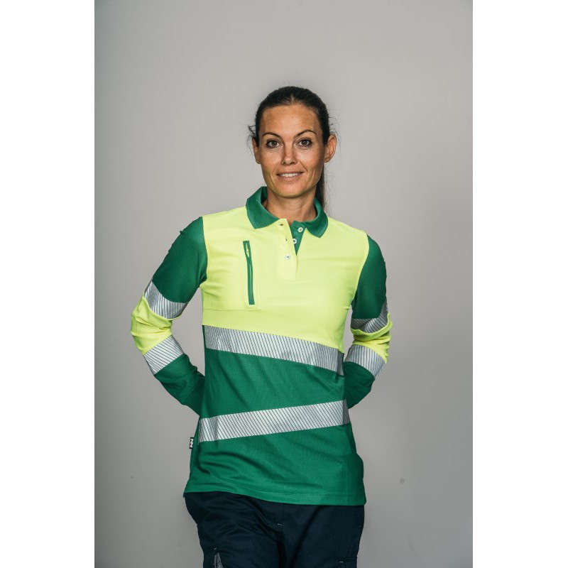 Polo alta visibilidad MUJER KINGSMANN STARLIGHT manga larga 100% Poliéster,...