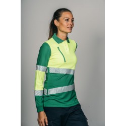 Polo alta visibilidad MUJER KINGSMANN STARLIGHT manga larga 100% Poliéster,... 2