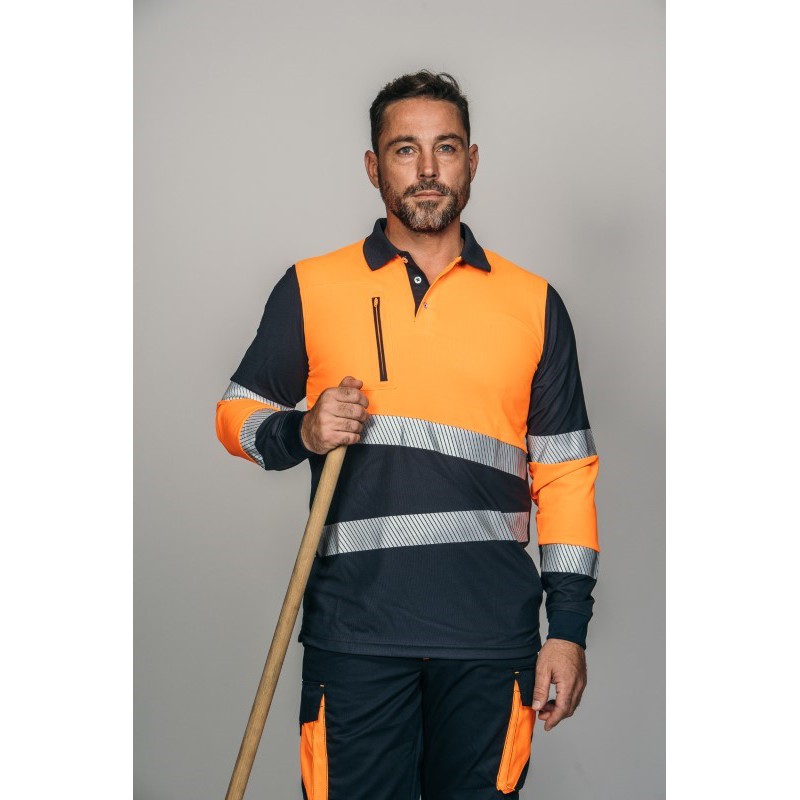 Polo alta visibilidad HOMBRE KINGSMANN STARLIGHT manga larga 100% Poliéster,...