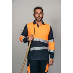 Polo alta visibilidad HOMBRE KINGSMANN STARLIGHT manga larga 65/35, Azul...