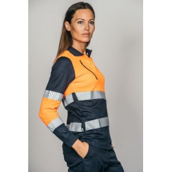 Polo alta visibilidad MUJER KINGSMANN STARLIGHT manga larga 65/35, Azul... 3