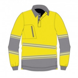 Polo alta visibilidad HOMBRE KINGSMANN STARLIGHT manga larga 100% Poliéster,... 1