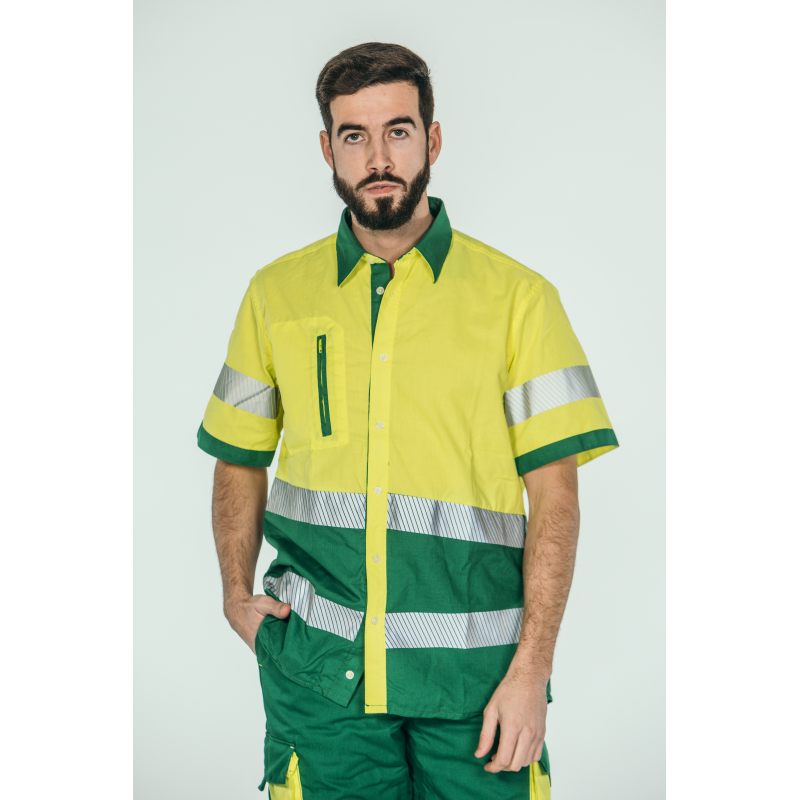 Camisa alta visibilidad HOMBRE KINGSMANN STARLIGHT manga corta, Verde con...