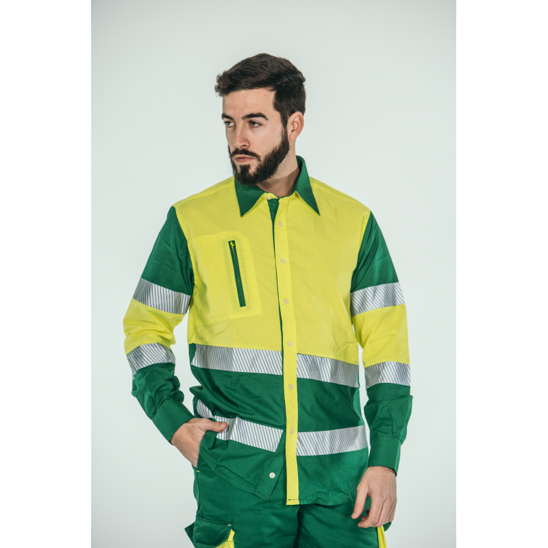 Camisa alta visibilidad HOMBRE KINGSMANN STARLIGHT manga larga, Verde con...