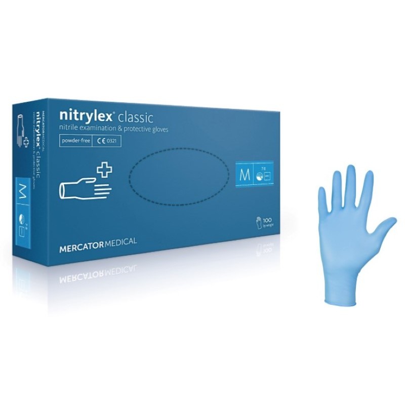 Guantes desechables de nitrilo sin polvo NITRYLEX, Certificado EN374-5 VIRUS