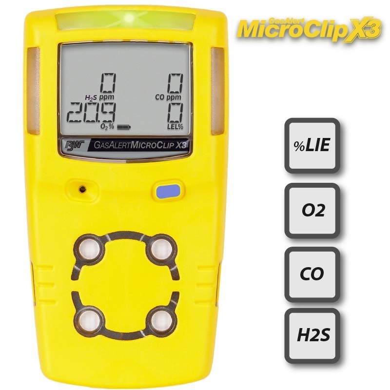 BW de HONEYWELL, Detector de Gas Portátil Multigas Gas Alert MicroClip X3 4G...