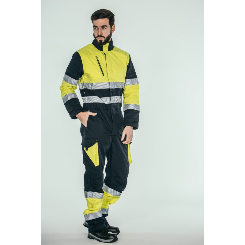 Buzo alta visibilidad HOMBRE KINGSMANN STARLIGHT, Azul Marino y Amarillo Flúor