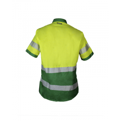 Camisa alta visibilidad MUJER KINGSMANN STARLIGHT manga corta, Verde con... 2