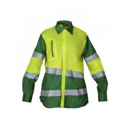 Camisa alta visibilidad MUJER KINGSMANN STARLIGHT manga larga, Verde con...