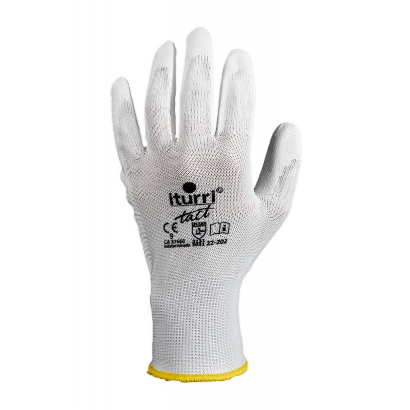 Par de guantes PSH TACT 22-202, BLANCO poliéster con recubrimiento de PU,...