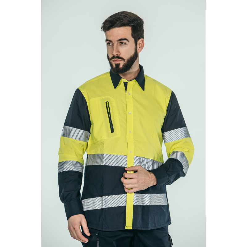 Camisa alta visibilidad HOMBRE KINGSMANN STARLIGHT manga larga, Azul Marino...