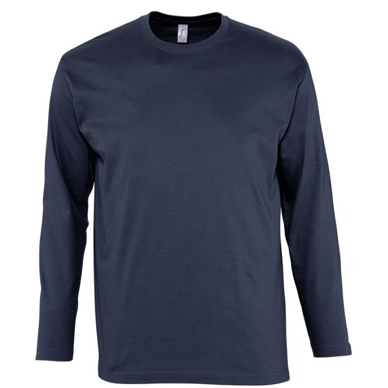 Camiseta laboral HOMBRE Manga Larga con cuello redondo MONARCH AZUL MARINO