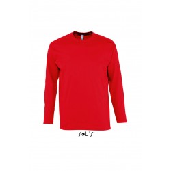 Camiseta laboral HOMBRE Manga Larga con cuello redondo MONARCH Roja