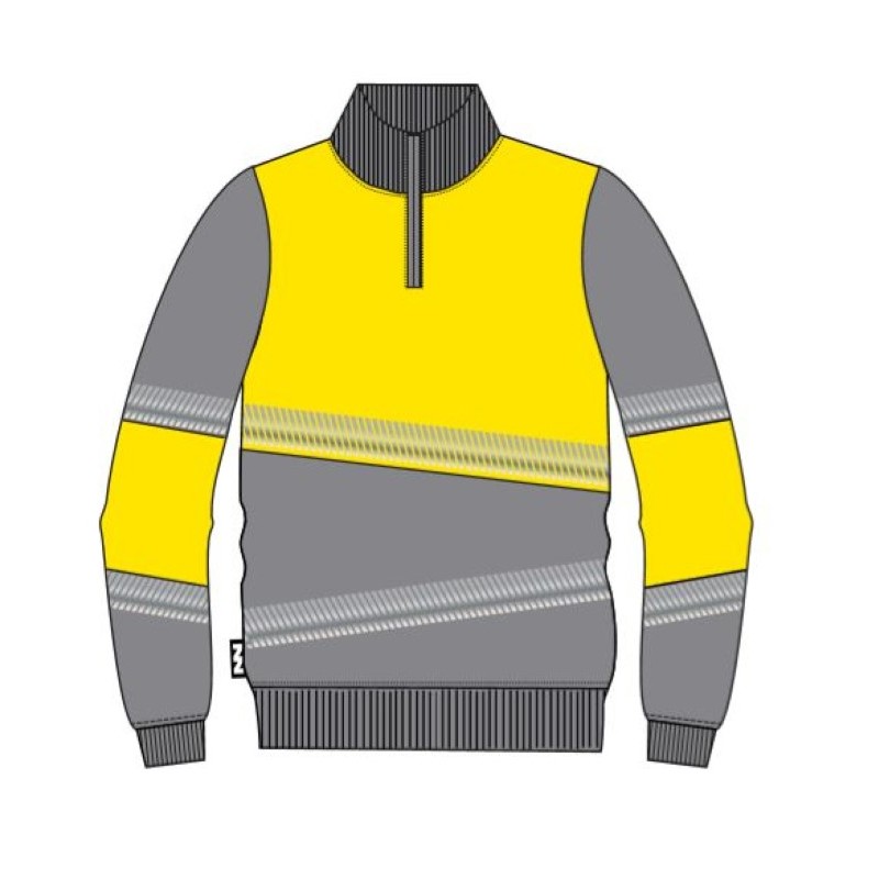 Sudadera alta visibilidad HOMBRE KINGSMANN STARLIGHT, Gris con Amarillo Flúor