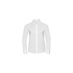 Camisa laboral MUJER de manga larga, 70% algodón 30% poliester Blanco