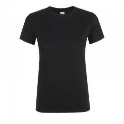 Camiseta laboral MUJER manga corta con cuello redondo REGENT Negro