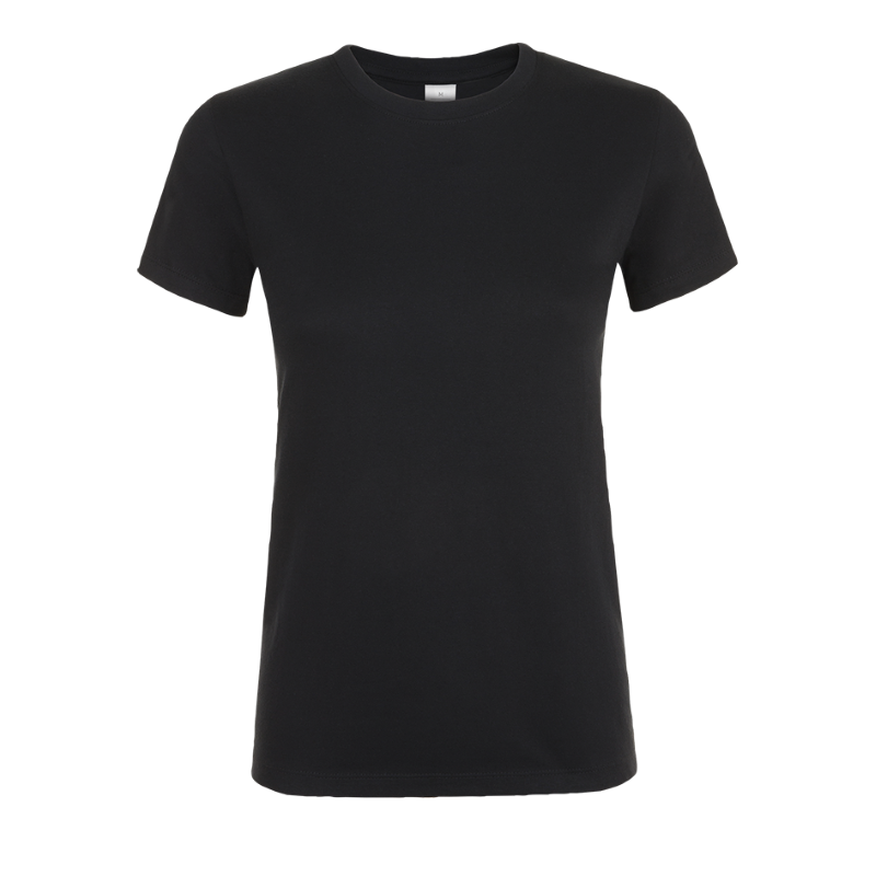 Camiseta laboral MUJER manga corta con cuello redondo REGENT Negro