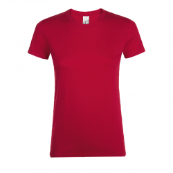 Camiseta laboral MUJER manga corta con cuello redondo REGENT Rojo