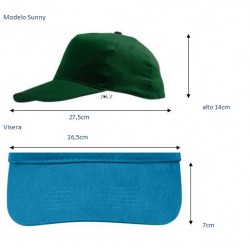 Gorra laboral básica 5 paneles SUNNY blanca, PLAZO 10-15 días 2