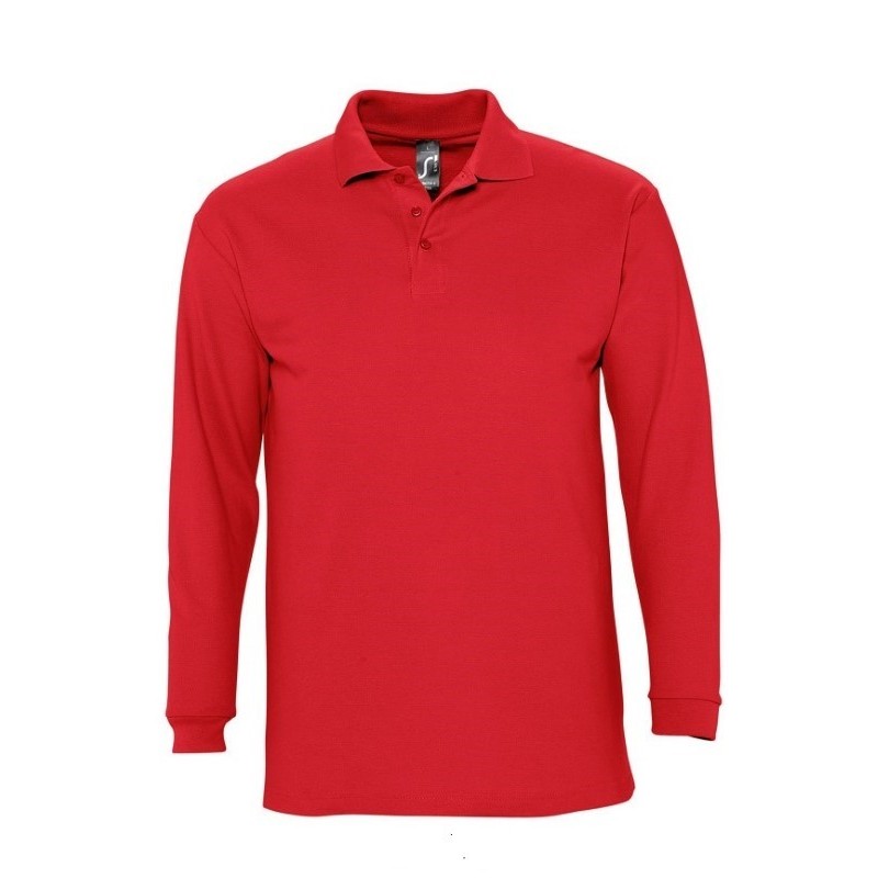 Polo laboral HOMBRE manga Larga WINTER Rojo