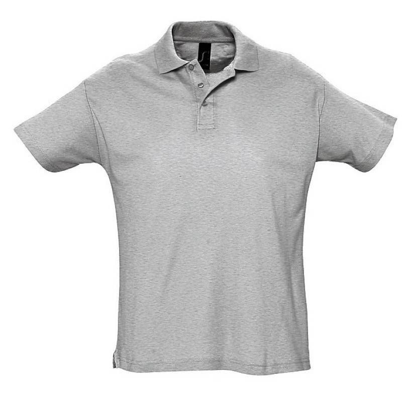 Polo laboral piqué HOMBRE manga corta SUMMER Gris Mezcla