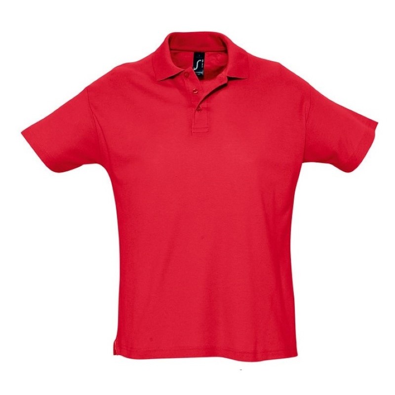 Polo laboral piqué HOMBRE manga corta SUMMER Rojo