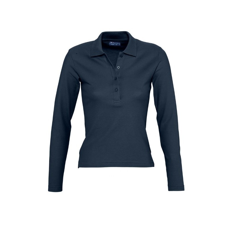 Polo laboral MUJER manga Larga PODIUM Navy, PLAZO 10-15 días