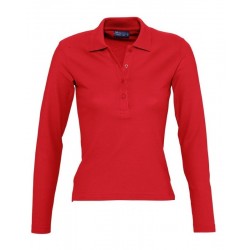 Polo laboral MUJER manga Larga PODIUM Rojo