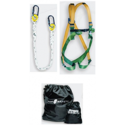 Conjunto completo arnés TOP SAFETY TYP HS 36  Talla L, con cuerda y 2...